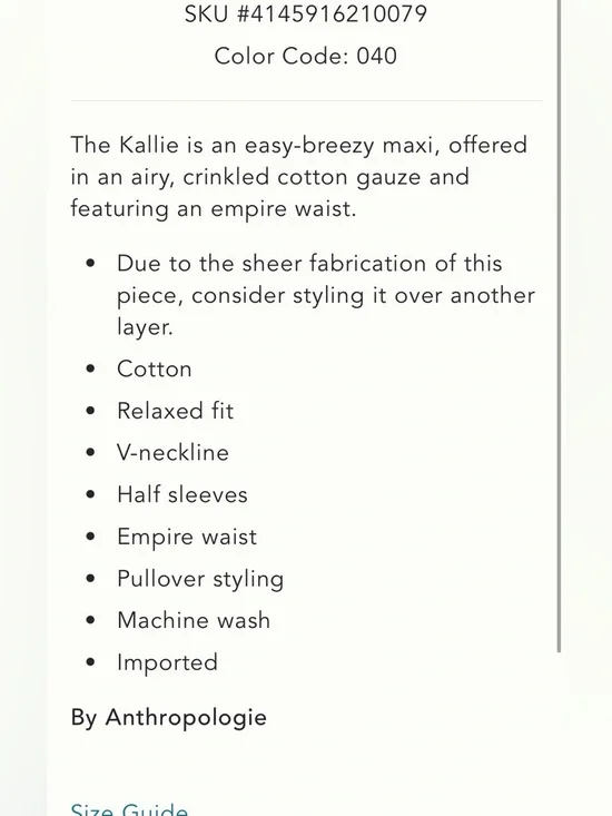 Anthropologie The Kallie Flowy Maxi Dress - M - Picture 4 of 4